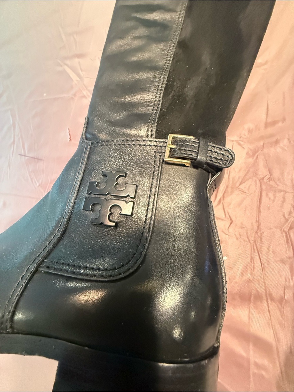 Tory Burch Wyatt Black Leather Over-the-Knee Riding Boots Size 7 MSRP $595 - Picture 6 of 11